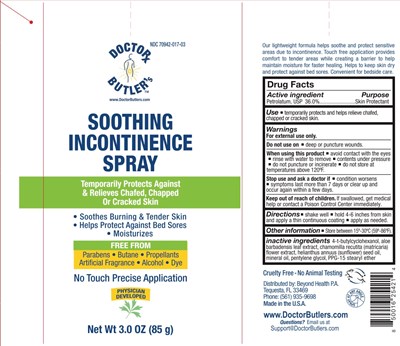Label (Dr Butler Soothing Inc Spray 3oz)